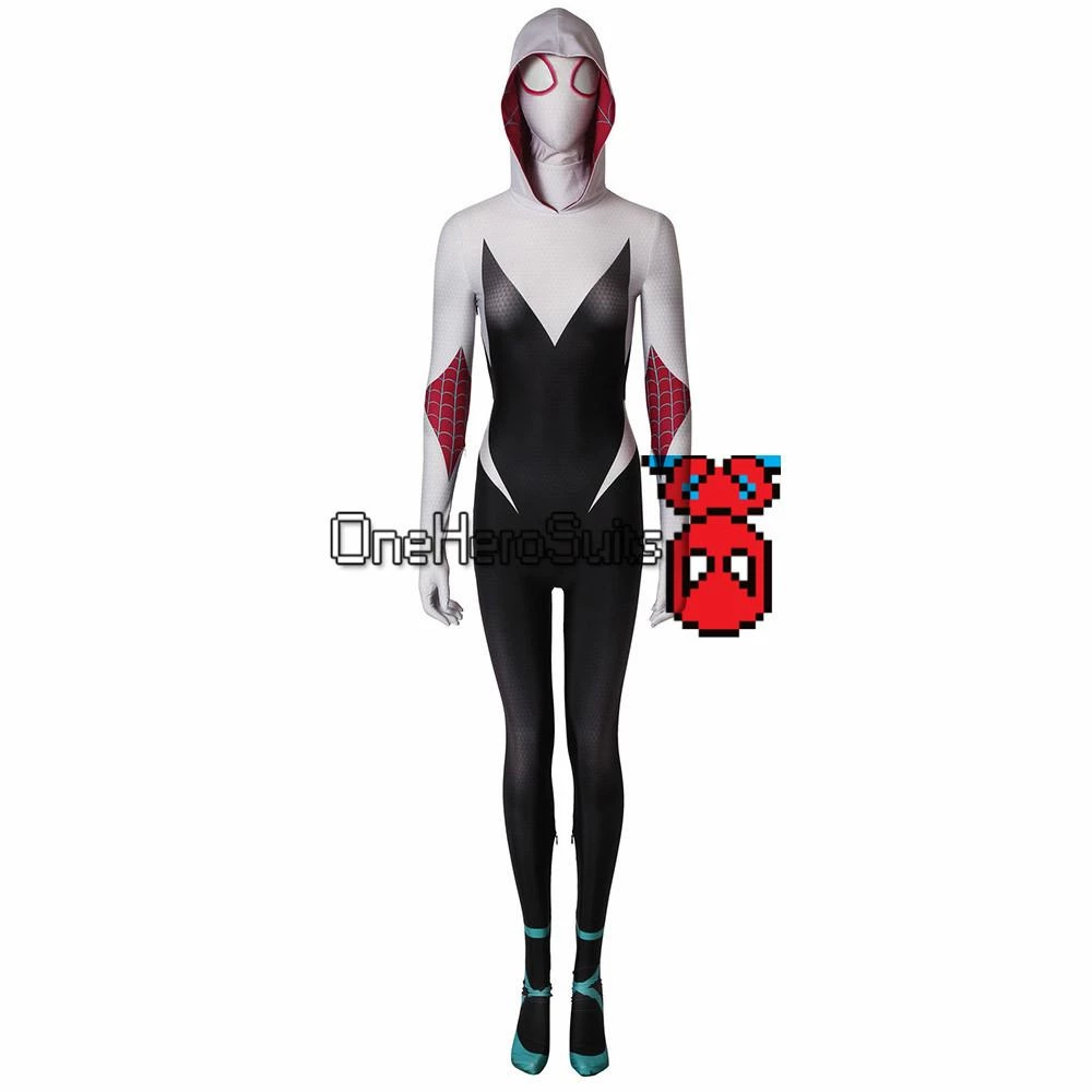OneHeroSuits Gwen Stacy Suit Into The Spider-Verse Spider-Gwen Cosplay Costume Zentai/Jumpsuit 8 OneHeroSuits Gwen Stacy Suit Into The Spider-Verse Spider-Gwen Cosplay Costume Zentai/Jumpsuit