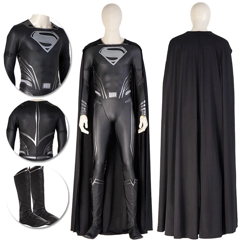 Justice League Superman Cosplay Costumes Superman Black OneHeroSuits 1 Justice League Superman Cosplay Costumes Superman Black OneHeroSuits