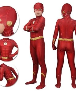 OneHeroSuits Kids Flash Season 5 Cosplay Suit Barry Allen Spandex BodySuit