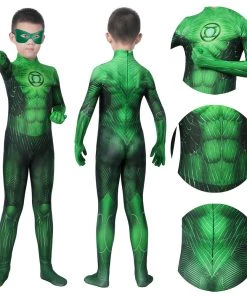 OneHeroSuits Kids Green Lantern Cosplay Costume Hal Jordan Jumpsuit Expert-level Cosplay Bodysuit & Zentai