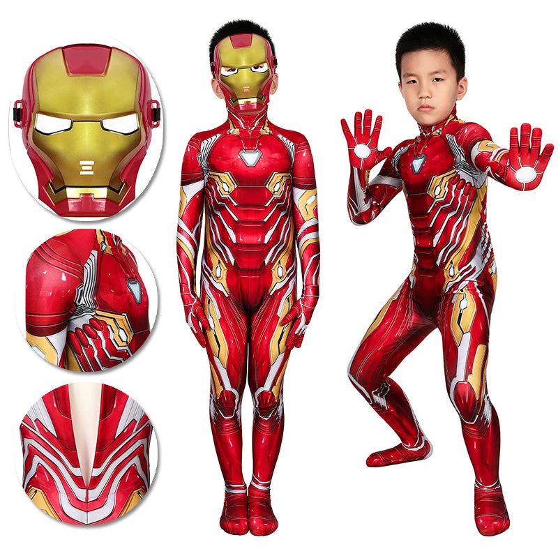 OneHeroSuits Kids Iron-man Spandex Cosplay Suit Ideas For Children Halloween Cosplay 1 OneHeroSuits Kids Iron-man Spandex Cosplay Suit Ideas For Children Halloween Cosplay
