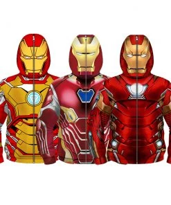 OneHeroSuits Kids Cosplay Kids Iron Man Creative 3D Printed Zip Hoodie