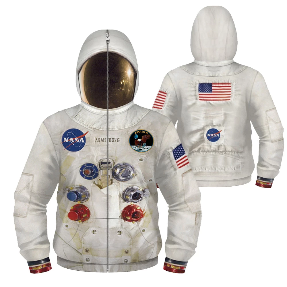 OneHeroSuits Kids Nasa Astronaut Creative 3D Printed Zip Hoodie 1 OneHeroSuits Kids Nasa Astronaut Creative 3D Printed Zip Hoodie