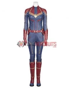 OneHeroSuits Captain Marvel Blue Cosplay Costumes Carol Danvers High Boots Version