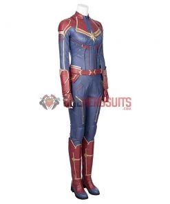 OneHeroSuits Captain Marvel Blue Cosplay Costumes Carol Danvers High Boots Version