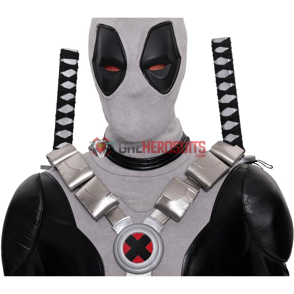 OneHeroSuits X-Force Deadpool Costume White Leather Deadpool Cosplay Suit 13 OneHeroSuits X-Force Deadpool Costume White Leather Deadpool Cosplay Suit