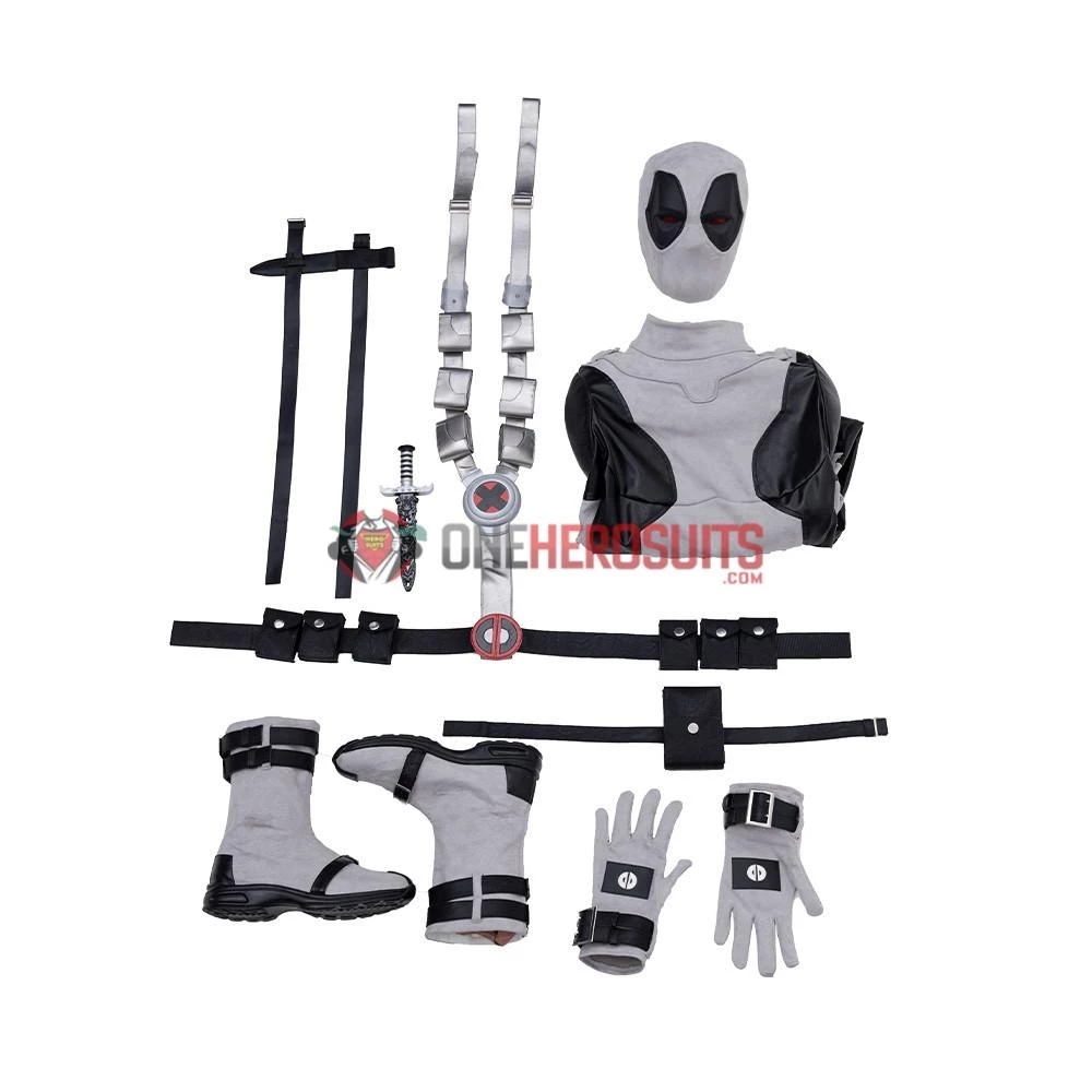 OneHeroSuits X-Force Deadpool Costume White Leather Deadpool Cosplay Suit 24 OneHeroSuits X-Force Deadpool Costume White Leather Deadpool Cosplay Suit