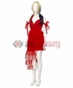 OneHeroSuits The Suicide Squad Red Dress Cosplay Costumes Harley Quinn Top Leval Suits