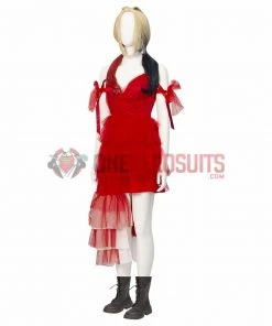 OneHeroSuits The Suicide Squad Red Dress Cosplay Costumes Harley Quinn Top Leval Suits