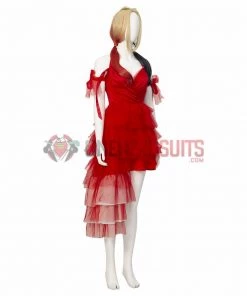 OneHeroSuits The Suicide Squad Red Dress Cosplay Costumes Harley Quinn Top Leval Suits