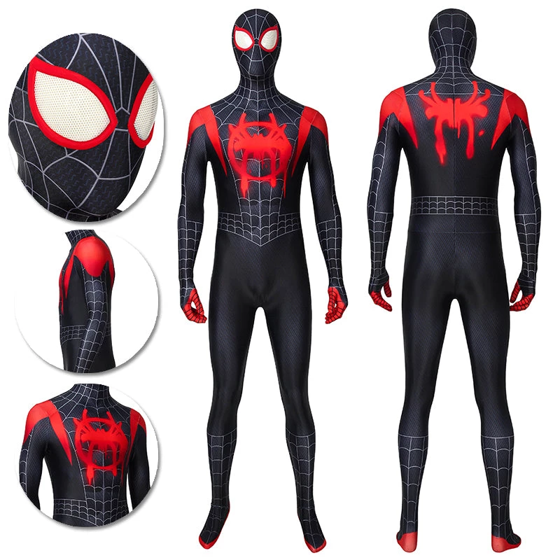 OneHeroSuits Zentai/Jumpsuit Miles Morales Suit Into The Spider Verse Black Bodysuit 1 OneHeroSuits Zentai/Jumpsuit Miles Morales Suit Into The Spider Verse Black Bodysuit