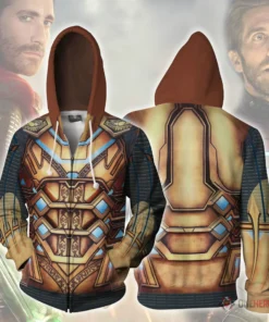 OneHeroSuits Cozy Hoodies Mysterio Hoodie Far From Home Mysterio Creative Printed Zip-Up Hooded Sweatshirt