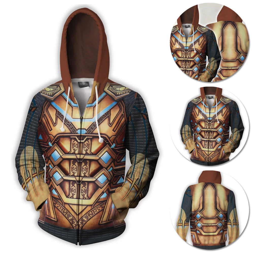 OneHeroSuits Cozy Hoodies Mysterio Hoodie Far From Home Mysterio Creative Printed Zip-Up Hooded Sweatshirt