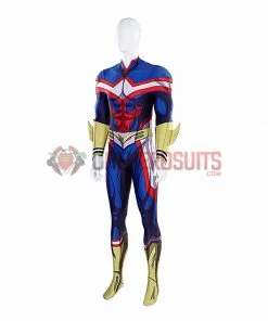 OneHeroSuits All Might Cosplay Costumes My Hero Academia Blue Bodysuit