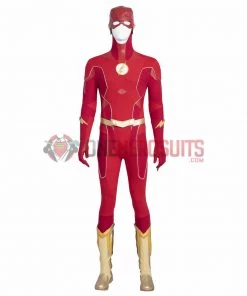 OneHeroSuits The Flash S8 Barry Allen Cosplay Costumes With Golden Boots