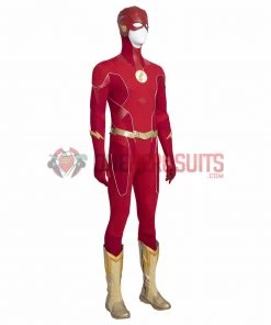 OneHeroSuits The Flash S8 Barry Allen Cosplay Costumes With Golden Boots