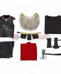 OneHeroSuits Thor 4 Cosplay Costumes Fur Collar Black Top Level Suits