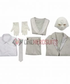 OneHeroSuits Moon Knight Cosplay Costumes Mr Knight White Suits With Mask