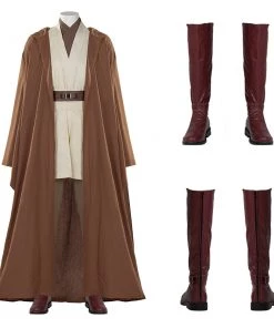 OneHeroSuits Obi-Wan Kenobi Cosplay Boots Jedi Master Robes Shoes Costumes
