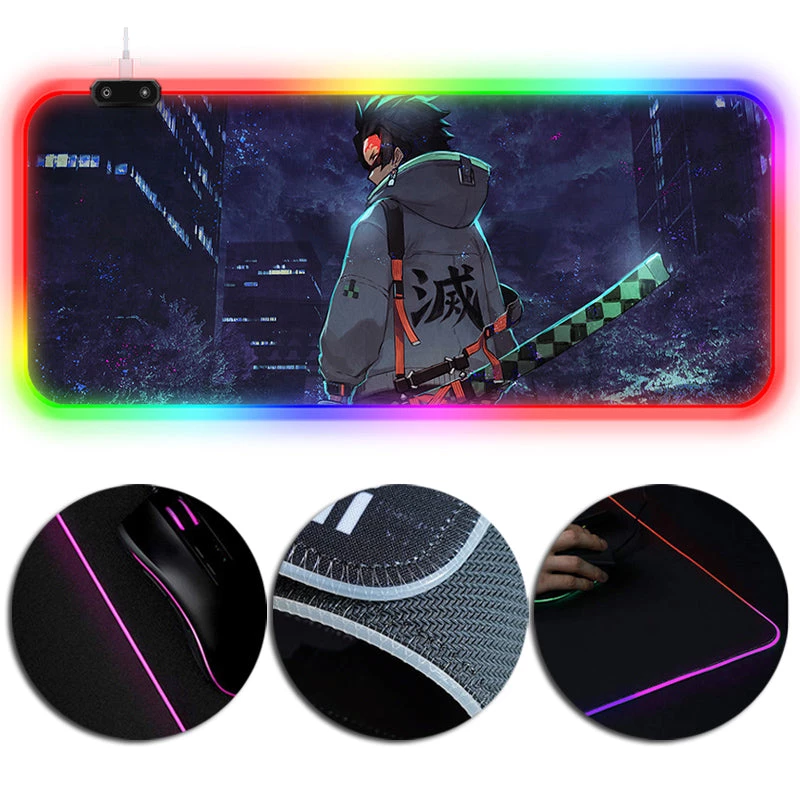 OneHeroSuits Mouse Pad RGB Gaming X-Large Mousepad Demon Slayer Tanjiro Kamado Creative Printed 1 OneHeroSuits Mouse Pad RGB Gaming X-Large Mousepad Demon Slayer Tanjiro Kamado Creative Printed