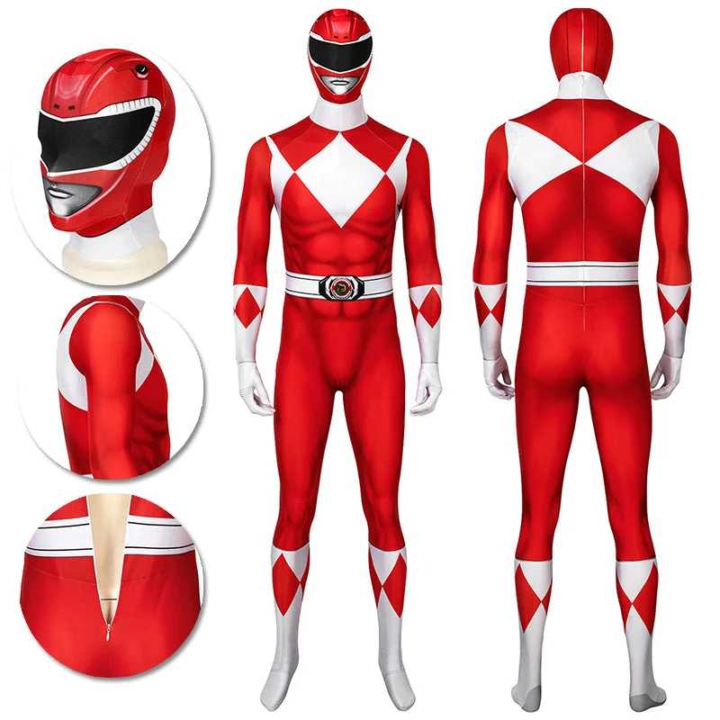 OneHeroSuits Red Power Ranger Cosplay Suit Classic Red Spandex Power Rangers Costumes Expert-level Cosplay Bodysuit & Zentai 1 OneHeroSuits Red Power Ranger Cosplay Suit Classic Red Spandex Power Rangers Costumes Expert-level Cosplay Bodysuit & Zentai