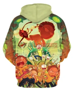 OneHeroSuits Cozy Hoodies Rick And Morty Hoodies Creative 3D Print Pullover Hooded Sweatshirt Ver.2
