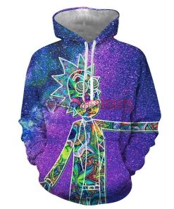 OneHeroSuits Rick And Morty Hoodies Creative 3D Print Pullover Hooded Sweatshirt Rainbow Edition