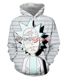 OneHeroSuits Cozy Hoodies Rick And Morty Hoodies Creative 3D Print Pullover Hooded Sweatshirt Ver.2