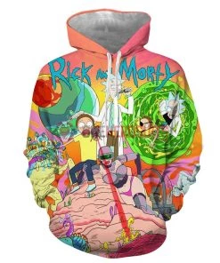 OneHeroSuits Cozy Hoodies Rick And Morty Hoodies Creative 3D Print Pullover Hooded Sweatshirt Ver.1
