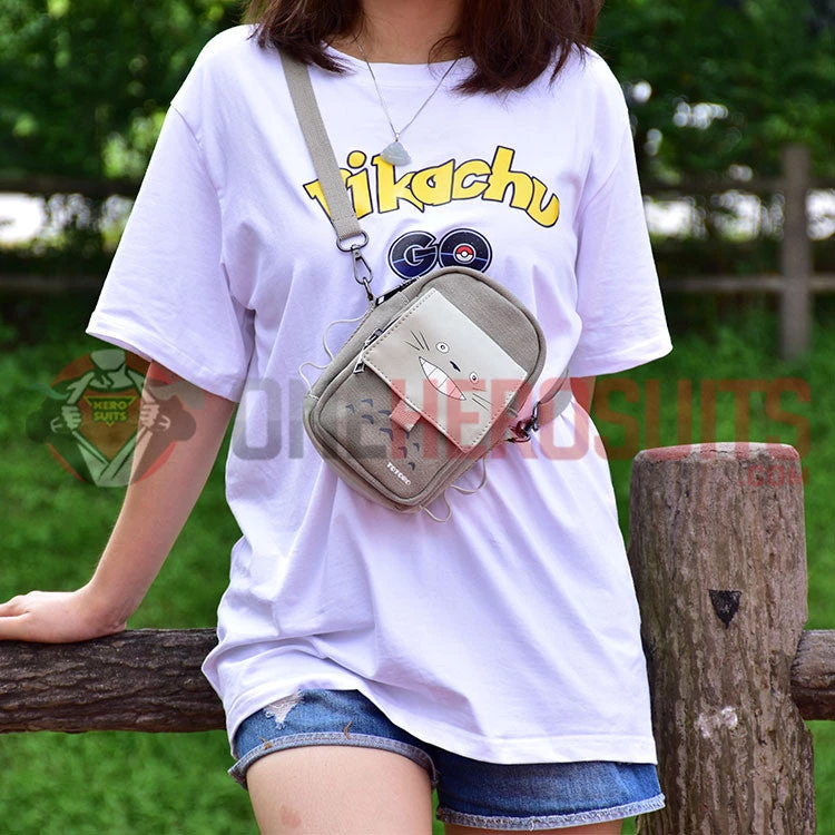 Totoro Smile Printed Waist Bag 3 Pocket - OneHeroSuits Accessories 2 Totoro Smile Printed Waist Bag 3 Pocket - OneHeroSuits Accessories