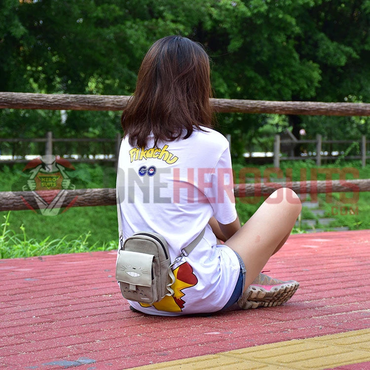 Totoro Smile Printed Waist Bag 3 Pocket - OneHeroSuits Accessories 3 Totoro Smile Printed Waist Bag 3 Pocket - OneHeroSuits Accessories