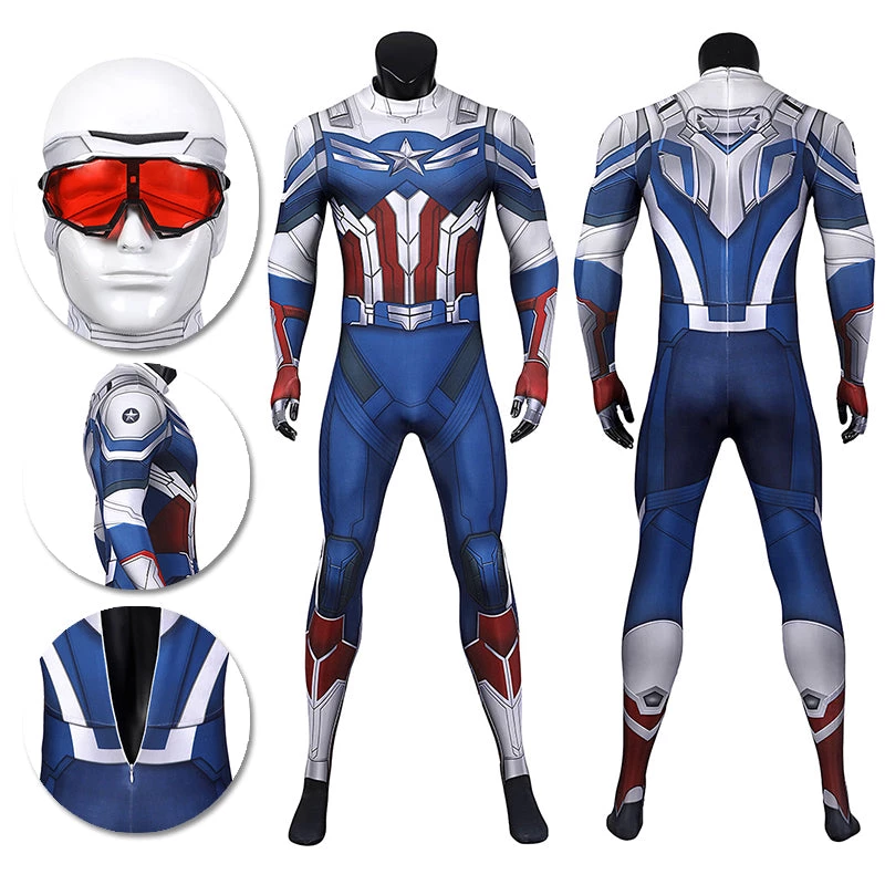 OneHeroSuits Sam Wilson Cosplay Costume The Falcon And The Winter Soldier Printed Spandex Jumpsuits 1 OneHeroSuits Sam Wilson Cosplay Costume The Falcon And The Winter Soldier Printed Spandex Jumpsuits