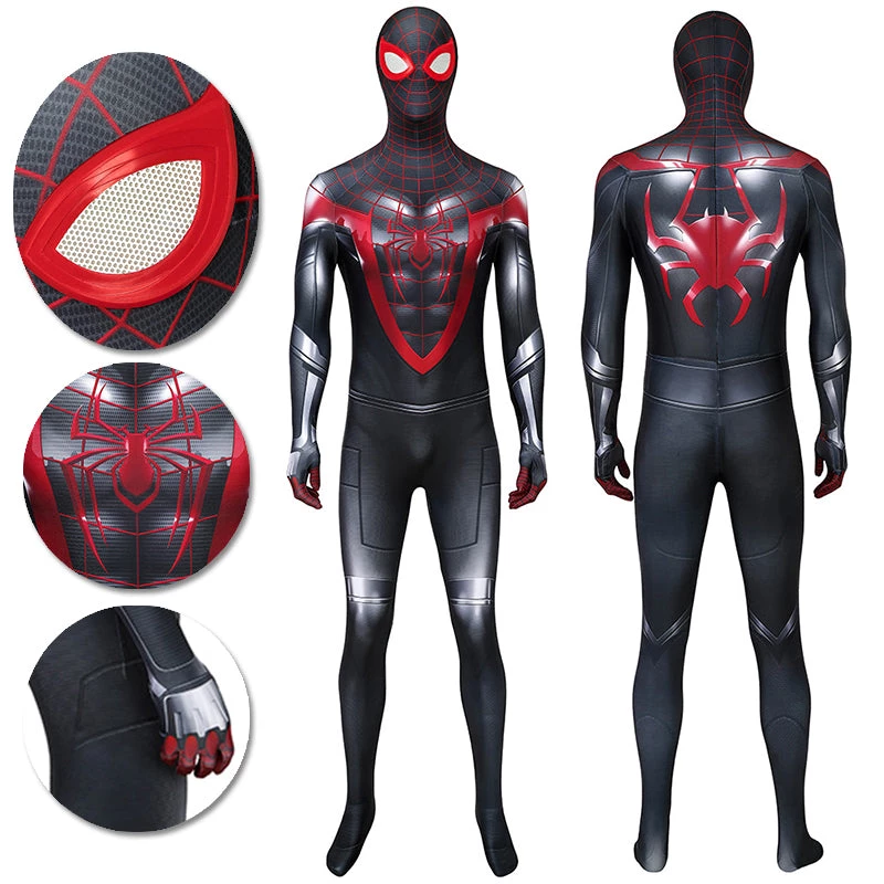 OneHeroSuits Spider-man 3D Printed Suit Miles Morales PS5 Bodysuit Zentai/Jumpsuit 1 OneHeroSuits Spider-man 3D Printed Suit Miles Morales PS5 Bodysuit Zentai/Jumpsuit