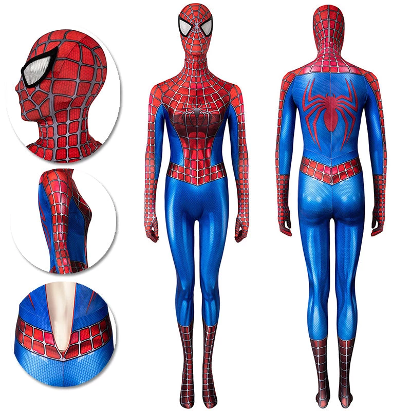 OneHeroSuits Zentai/Jumpsuit Spider-man Cosplay Suit For Ladies Classic Tobey Maguire Spandex Costume 1 OneHeroSuits Zentai/Jumpsuit Spider-man Cosplay Suit For Ladies Classic Tobey Maguire Spandex Costume