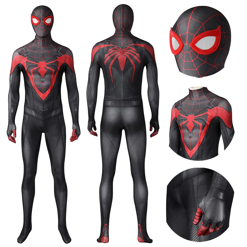 OneHeroSuits Spiderman Miles Morales Cosplay Costumes Spandex Bodysuit 1 OneHeroSuits Spiderman Miles Morales Cosplay Costumes Spandex Bodysuit