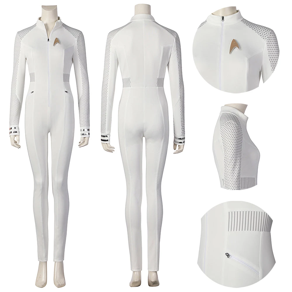 OneHeroSuits Star Trek Cosplay Costume Strange New Worlds Nurse Chapel White Jumpsuit 1 OneHeroSuits Star Trek Cosplay Costume Strange New Worlds Nurse Chapel White Jumpsuit