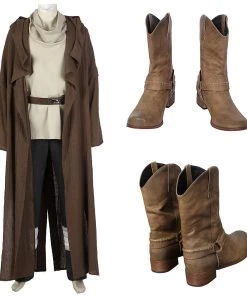 OneHeroSuits Star Wars Obi Wan Cosplay Boots Kenobi Jedi Shoes Costumes