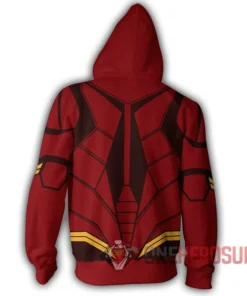 OneHeroSuits Cozy Hoodies The Flash Hoodie Barry Allen Red Creative Printed Zip-Up Hooded Sweatshirt