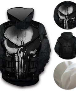 OneHeroSuits The Punisher Hoodies Creative 3D Print Pullover Hooded Sweatshirt Cozy Hoodies