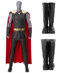 OneHeroSuits Thor 4 Cosplay Boots Fur Collar Black Top Level Shoes Costumes