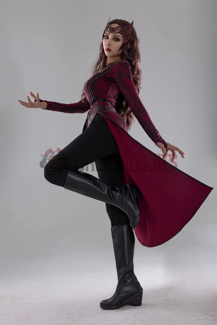 OneHeroSuits Wanda Scarlet Witch Cosplay Costumes In The Multiverse Of Madness Halloween Suits 1 OneHeroSuits Wanda Scarlet Witch Cosplay Costumes In The Multiverse Of Madness Halloween Suits