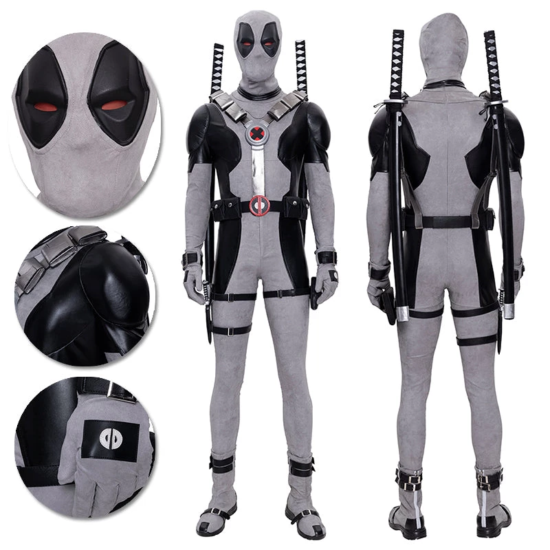 OneHeroSuits X-Force Deadpool Costume White Leather Deadpool Cosplay Suit 1 OneHeroSuits X-Force Deadpool Costume White Leather Deadpool Cosplay Suit