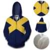 OneHeroSuits X-Men Dark Phoenix Hoodies Creative Printed Zip-Up Hooded Sweatshirt Cozy Hoodies
