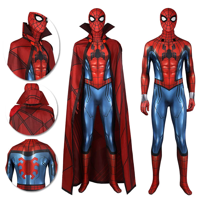 OneHeroSuits Zombie Hunter Spider-man Cosplay Costume 3D Printed Jumpsuits With Cloak 1 OneHeroSuits Zombie Hunter Spider-man Cosplay Costume 3D Printed Jumpsuits With Cloak