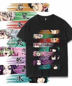 OneHeroSuits Demon Slayer Creative Print Anime Nine Swordsmen Colorful T-shirt