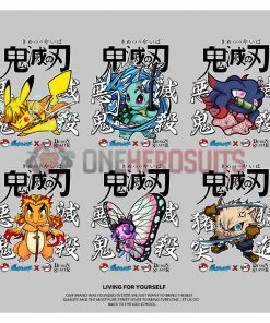 OneHeroSuits Demon Slayer Creative Print Anime Inosuke Character Combination T-shirt