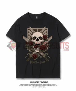 OneHeroSuits Attack On Titan Creative Print Anime Skeleton T-shirt