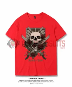 OneHeroSuits Attack On Titan Creative Print Anime Skeleton T-shirt