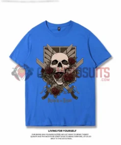 OneHeroSuits Attack On Titan Creative Print Anime Skeleton T-shirt