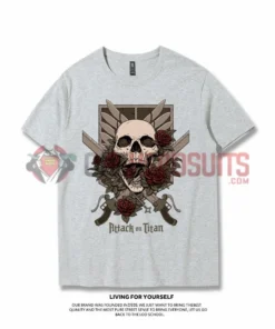 OneHeroSuits Attack On Titan Creative Print Anime Skeleton T-shirt